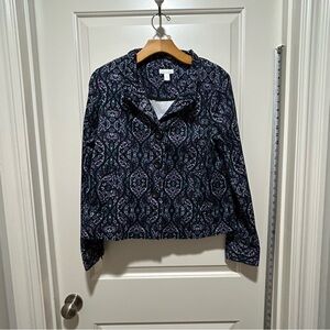 Charter Club women’s size M Blue Patterned Jacket. Like new. stretch. 2 pockets